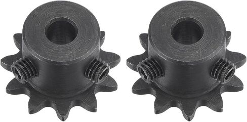 uxcell #25 Chain Roller Sprocket, 6mm Bore 1/4" Pitch 11 Tooth Single Strand Chain Sprocket, C45 Carbon Steel 25 Roller Chain Sprocket with Set Screws for ISO 04C Chain, 2Pcs in Kuwait