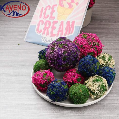 Moss Decorative Ball Colorful Natural Moss Ball 2.4"-Set of 12 (Pink 2.4") in Saudi Arabia