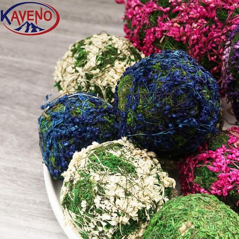 Moss Decorative Ball Colorful Natural Moss Ball 2.4"-Set of 12 (Pink 2.4") in Saudi Arabia