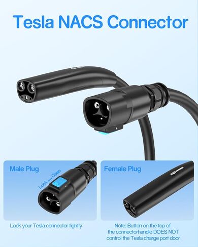 سلك تمديد تسلا 21 قدم، كابل شاحن تسلا 50 أمبير 110 فولت - 240 فولت متوافق مع شاحن تسلا 32A/48A / موصل الهاتف المحمول / شاحن الوجهة، مناسب لطراز تسلا Y/3/S/X فقط، سلك تمديد IP66 EV in Kuwait
