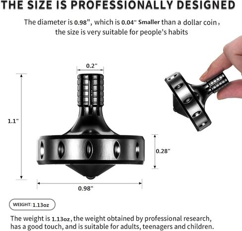Precision Metal Spinning Top, Long Lasting Spin Time and Perfect Balance, Skilled Adult Easily Exceed 10 Mins, Portable Stainless Steel EDC Office Desktop Game Toys (3PCS L+M+S, Iridescent) in Kuwait