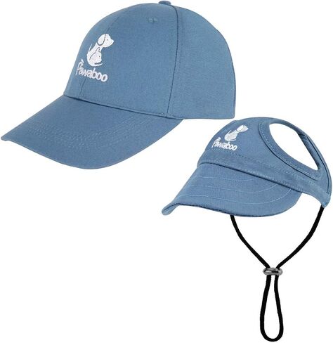 Pawaboo 2PC Owner and Dog Hat Set, Pet's Mom/Dad Baseball Cap Set, Dog Visor Cap Sun Protection Hats with Ear Holes and Adjustable Strap, Family Matching Hats, XL, Blue in Saudi Arabia