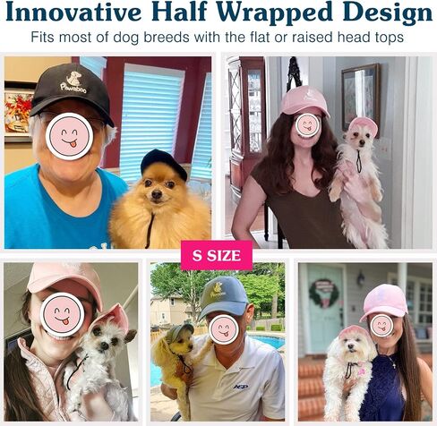 Pawaboo 2PC Owner and Dog Hat Set, Pet's Mom/Dad Baseball Cap Set, Dog Visor Cap Sun Protection Hats with Ear Holes and Adjustable Strap, Family Matching Hats, XL, Blue in Saudi Arabia
