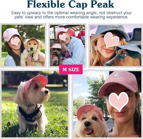 Pawaboo 2PC Owner and Dog Hat Set, Pet's Mom/Dad Baseball Cap Set, Dog Visor Cap Sun Protection Hats with Ear Holes and Adjustable Strap, Family Matching Hats, XL, Blue in Saudi Arabia