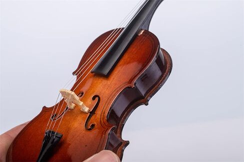 آلة كمان مصغرة موسيقية صغيرة نموذج خشبي طبق الأصل لتزيين مهرجان تشراس وزخرفة شجرة العطلات مع حامل (12 سم) in Kuwait