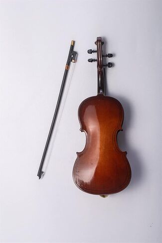 آلة كمان مصغرة موسيقية صغيرة نموذج خشبي طبق الأصل لتزيين مهرجان تشراس وزخرفة شجرة العطلات مع حامل (12 سم) in Kuwait