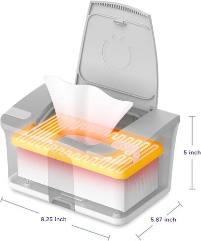 أوبي مناديل مبللة للأطفال أكثر دفئًا وموزعًا مع ضوء ليلي، رمادي in Kuwait