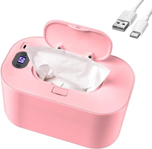 Baby Wipe Warmer and Baby Wet Wipes Dispenser, 5 Modes of Temperature Heating Control Portable Diaper Wipes Warmer for Newborn Baby, Baby Shower Gifts Pink in Saudi Arabia