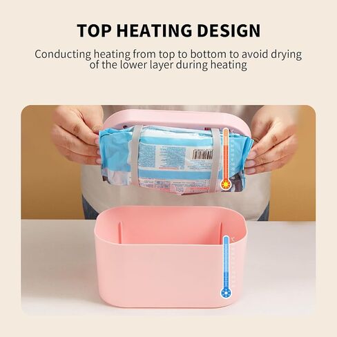 Baby Wipe Warmer and Baby Wet Wipes Dispenser, 5 Modes of Temperature Heating Control Portable Diaper Wipes Warmer for Newborn Baby, Baby Shower Gifts Pink in Saudi Arabia