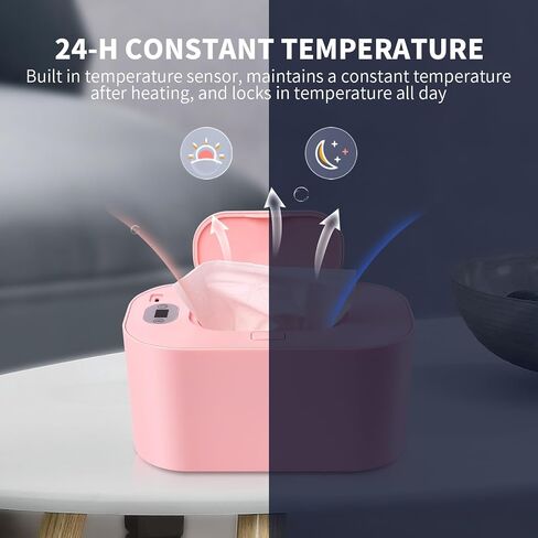 Baby Wipe Warmer and Baby Wet Wipes Dispenser, 5 Modes of Temperature Heating Control Portable Diaper Wipes Warmer for Newborn Baby, Baby Shower Gifts Pink in Saudi Arabia