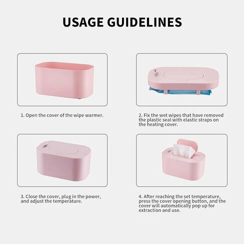 Baby Wipe Warmer and Baby Wet Wipes Dispenser, 5 Modes of Temperature Heating Control Portable Diaper Wipes Warmer for Newborn Baby, Baby Shower Gifts Pink in Saudi Arabia