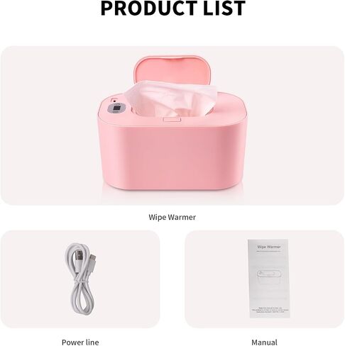 Baby Wipe Warmer and Baby Wet Wipes Dispenser, 5 Modes of Temperature Heating Control Portable Diaper Wipes Warmer for Newborn Baby, Baby Shower Gifts Pink in Saudi Arabia