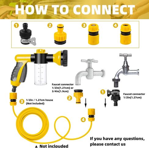 Pup Jet Dog Wash Hose Nozzle Foam Sprayer Dog Horse Sprayer Wash Hose Attachment Soap Dispenser Bottle Nozzle Sprayer Washing Shower Pet Bathing Tool (YELLOW) in Saudi Arabia