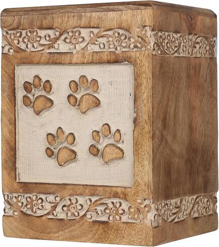 Wooden Pet Memorial Keepsake Cremation Urns for Ashes Pet Urn Wood Keepsake Box Urns for Cat Dogs Ashes | Cat Memorials 7.5 X 5.5 Inch in Saudi Arabia