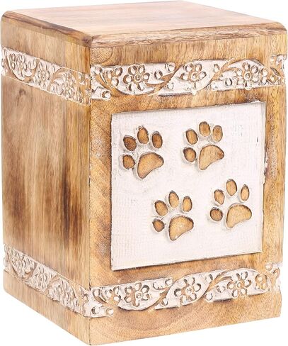 Wooden Pet Memorial Keepsake Cremation Urns for Ashes Pet Urn Wood Keepsake Box Urns for Cat Dogs Ashes | Cat Memorials 7.5 X 5.5 Inch in Saudi Arabia