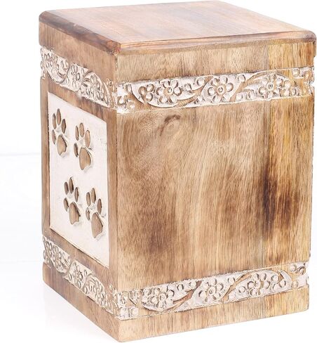 Wooden Pet Memorial Keepsake Cremation Urns for Ashes Pet Urn Wood Keepsake Box Urns for Cat Dogs Ashes | Cat Memorials 7.5 X 5.5 Inch in Saudi Arabia