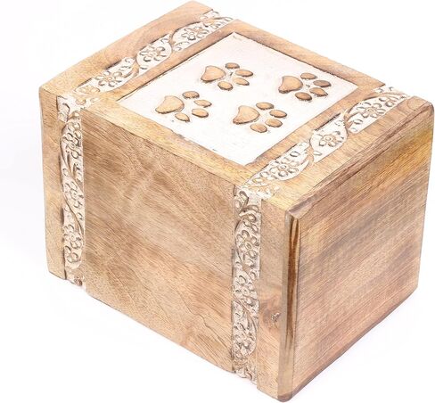 Wooden Pet Memorial Keepsake Cremation Urns for Ashes Pet Urn Wood Keepsake Box Urns for Cat Dogs Ashes | Cat Memorials 7.5 X 5.5 Inch in Saudi Arabia