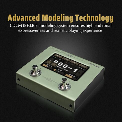 Hotone Ampero Mini MP-50 Guitar Bass Amp Modeling IR Cabinets محاكاة متعددة اللغات تأثيرات متعددة مع دواسة التعبير ستيريو OTG USB Audio Interface (MUSTARD) in Kuwait