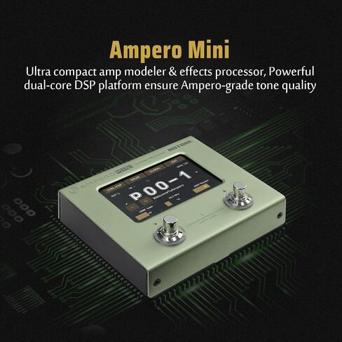 Hotone Ampero Mini MP-50 Guitar Bass Amp Modeling IR Cabinets محاكاة متعددة اللغات تأثيرات متعددة مع دواسة التعبير ستيريو OTG USB Audio Interface (MUSTARD) in Kuwait