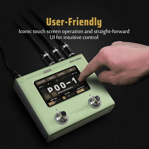 Hotone Ampero Mini MP-50 Guitar Bass Amp Modeling IR Cabinets محاكاة متعددة اللغات تأثيرات متعددة مع دواسة التعبير ستيريو OTG USB Audio Interface (MUSTARD) in Kuwait