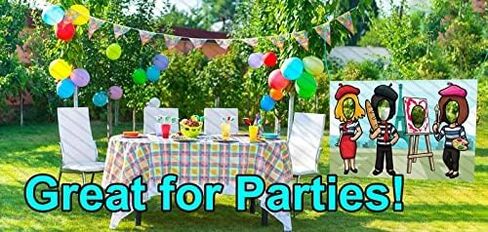 Paris Eiffel Tower Carnival Themed 42 x 72 Inch Hole in Face Cutout. Photo Props, Banner Backdrop, Party Supplies Decorations in Saudi Arabia