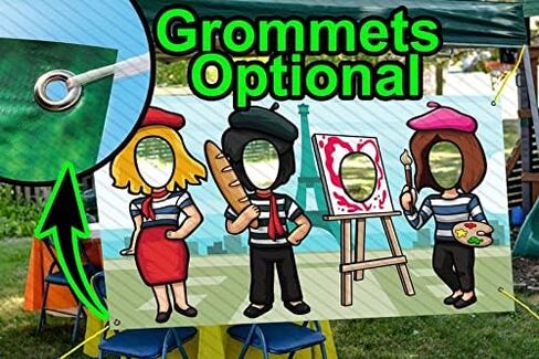 Paris Eiffel Tower Carnival Themed 42 x 72 Inch Hole in Face Cutout. Photo Props, Banner Backdrop, Party Supplies Decorations in Saudi Arabia