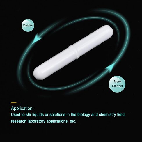 MECCANIXITY محرك مغناطيسي خلاط قضيب تحريك 70 مم (2.76 بوصة) مع شكل حلقة PTFE طلاء مغناطيس أبيض لحزمة المختبر من 2 in Kuwait
