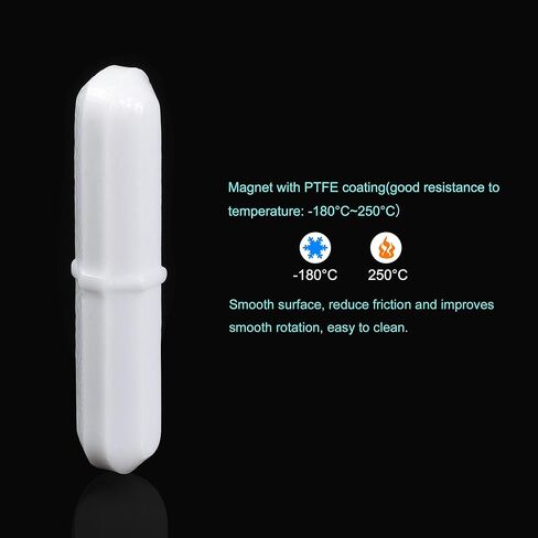 MECCANIXITY محرك مغناطيسي خلاط قضيب تحريك 70 مم (2.76 بوصة) مع شكل حلقة PTFE طلاء مغناطيس أبيض لحزمة المختبر من 2 in Kuwait