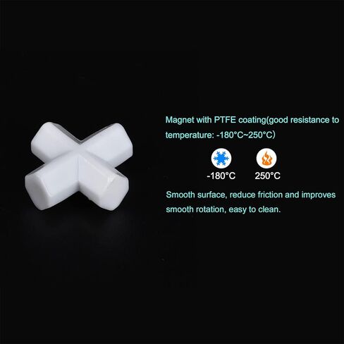MECCANIXITY Magnetic Stirrer Mixer Stir Bar Rod 25mm(1") Cross Shape Coating Magnet White for Laboratory 3Pcs in Kuwait