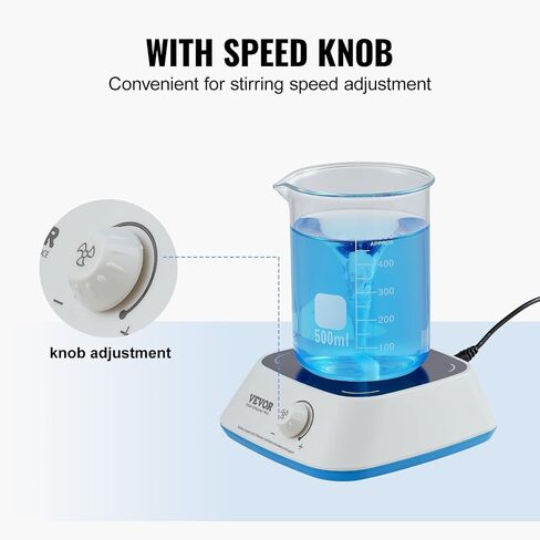 VEVOR Magnetic Stirrer, 0-2000 RPM Stir Plate with Adjustable Speed Knob, 3000mL Plate Stirrer Kit, Stir Bar Included in Saudi Arabia