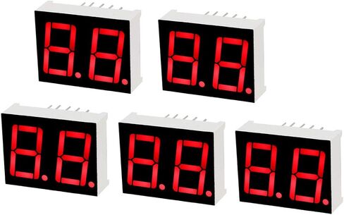 Uxcell الكاثود المشترك 10 دبوس 2 بت 7 قطعة عرض 0.98x0.75x0.31 بوصة 0.55 بوصة أحمر LED عرض أنبوب رقمي 10 قطعة in Kuwait