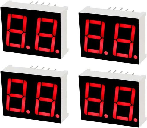 Uxcell الكاثود المشترك 10 دبوس 2 بت 7 قطعة عرض 0.98x0.75x0.31 بوصة 0.55 بوصة أحمر LED عرض أنبوب رقمي 10 قطعة in Kuwait