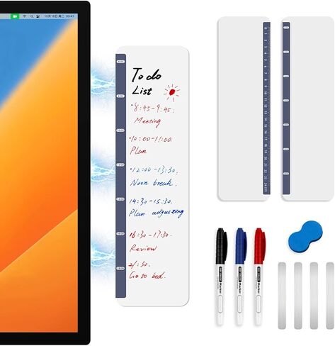 لوحة مذكرة لشاشة الكمبيوتر مكونة من قطعتين، مغناطيس جانبي لامتصاص لوحة رسائل الكمبيوتر، حامل ملاحظات ملحق للمكتب مناسب للمنزل، رسائل سطح المكتب، تزيين الثلاجة in Kuwait