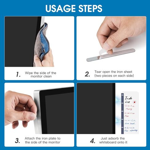 لوحة مذكرة لشاشة الكمبيوتر مكونة من قطعتين، مغناطيس جانبي لامتصاص لوحة رسائل الكمبيوتر، حامل ملاحظات ملحق للمكتب مناسب للمنزل، رسائل سطح المكتب، تزيين الثلاجة in Kuwait
