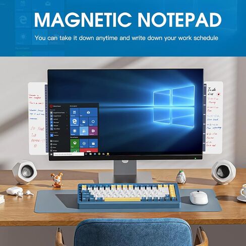 لوحة مذكرة لشاشة الكمبيوتر مكونة من قطعتين، مغناطيس جانبي لامتصاص لوحة رسائل الكمبيوتر، حامل ملاحظات ملحق للمكتب مناسب للمنزل، رسائل سطح المكتب، تزيين الثلاجة in Kuwait
