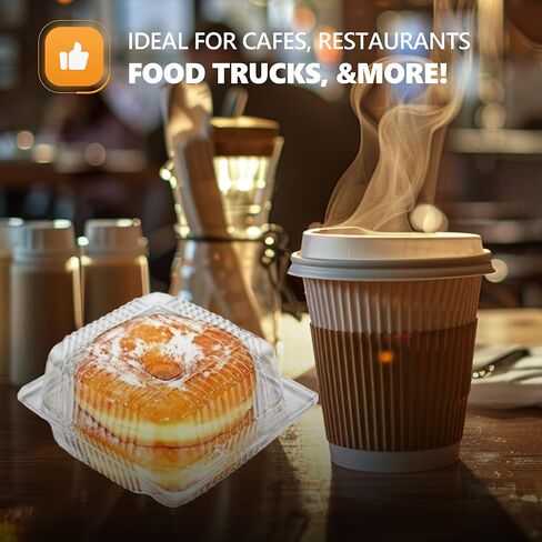 100 قطعة من صينية إخراج صدفية بلاستيكية مقاس 5x5 بوصة، حاويات رغيف مفصلية متينة للاستعمال مرة واحدة، صندوق إخراج مفصلي للاستعمال مرة واحدة للسلطات والفواكه والهامبرغر والسندويشات والكب كيك in Kuwait