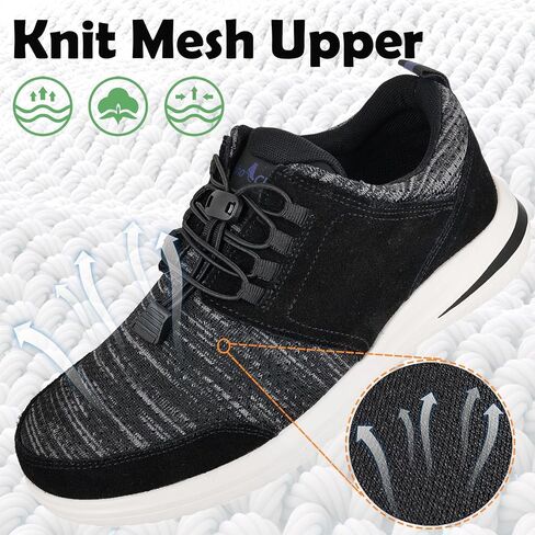 W&LESVAGO Wide Orthopedic Knit Sneakers for Men, Slip-On Wide Width Walking Shoes for Flat Feet Arch Fit Heel Pain Relief in Saudi Arabia