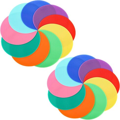 علامات بقعة 9 بوصة، 18 حزمة من نقاط الرشاقة المطاطية غير القابلة للانزلاق، نقاط أرضية مسطحة، علامات خفة الحركة للأطفال لكرة القدم وكرة السلة وسرعة التدريب على الرشاقة، وأنشطة الفصول الدراسية in Kuwait