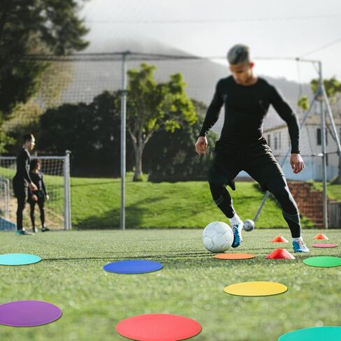 علامات بقعة 9 بوصة، 18 حزمة من نقاط الرشاقة المطاطية غير القابلة للانزلاق، نقاط أرضية مسطحة، علامات خفة الحركة للأطفال لكرة القدم وكرة السلة وسرعة التدريب على الرشاقة، وأنشطة الفصول الدراسية in Kuwait