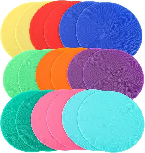 علامات بقعة 9 بوصة، 18 حزمة من نقاط الرشاقة المطاطية غير القابلة للانزلاق، نقاط أرضية مسطحة، علامات خفة الحركة للأطفال لكرة القدم وكرة السلة وسرعة التدريب على الرشاقة، وأنشطة الفصول الدراسية in Kuwait