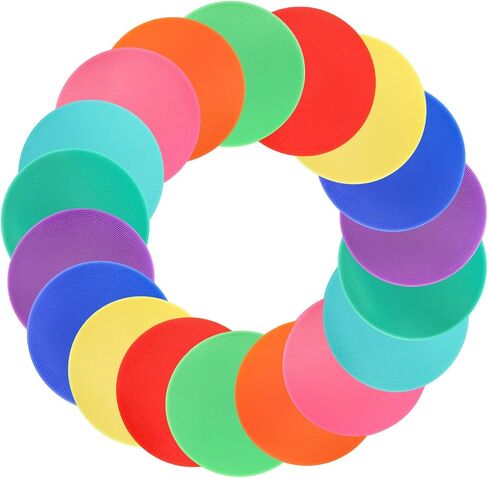 علامات بقعة 9 بوصة، 18 حزمة من نقاط الرشاقة المطاطية غير القابلة للانزلاق، نقاط أرضية مسطحة، علامات خفة الحركة للأطفال لكرة القدم وكرة السلة وسرعة التدريب على الرشاقة، وأنشطة الفصول الدراسية in Kuwait