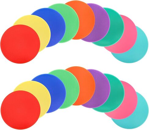 علامات بقعة 9 بوصة، 18 حزمة من نقاط الرشاقة المطاطية غير القابلة للانزلاق، نقاط أرضية مسطحة، علامات خفة الحركة للأطفال لكرة القدم وكرة السلة وسرعة التدريب على الرشاقة، وأنشطة الفصول الدراسية in Kuwait