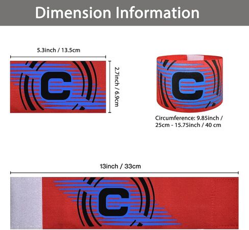 Sports Captain C Arm Band, Unisex Elastic Soccer Captain Armband Adjustable Outdoor Football Player Captain's ArmBands for Youth and Adult in Saudi Arabia