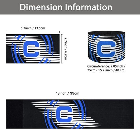 Sports Captain C Arm Band, Unisex Elastic Soccer Captain Armband Adjustable Outdoor Football Player Captain's ArmBands for Youth and Adult in Saudi Arabia