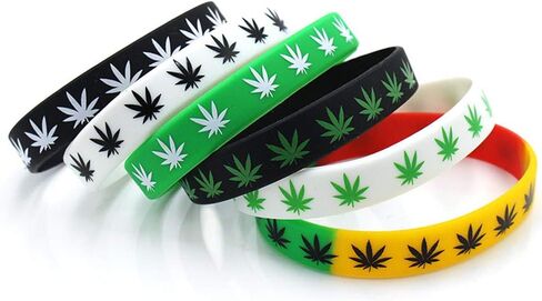 420 Leaf Silicone Wristbands Rubber Bracelet in Saudi Arabia