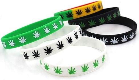 420 Leaf Silicone Wristbands Rubber Bracelet in Saudi Arabia