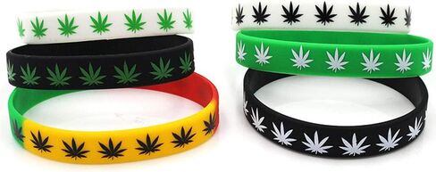420 Leaf Silicone Wristbands Rubber Bracelet in Saudi Arabia