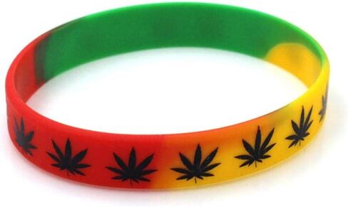 420 Leaf Silicone Wristbands Rubber Bracelet in Saudi Arabia