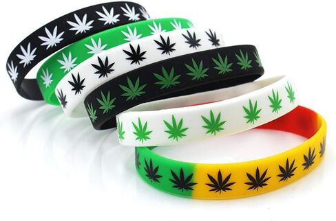 420 Leaf Silicone Wristbands Rubber Bracelet in Saudi Arabia
