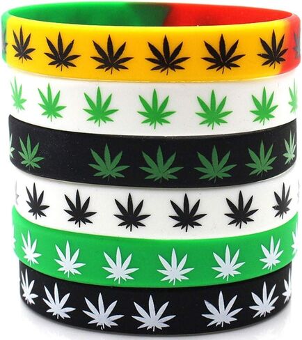 420 Leaf Silicone Wristbands Rubber Bracelet in Saudi Arabia